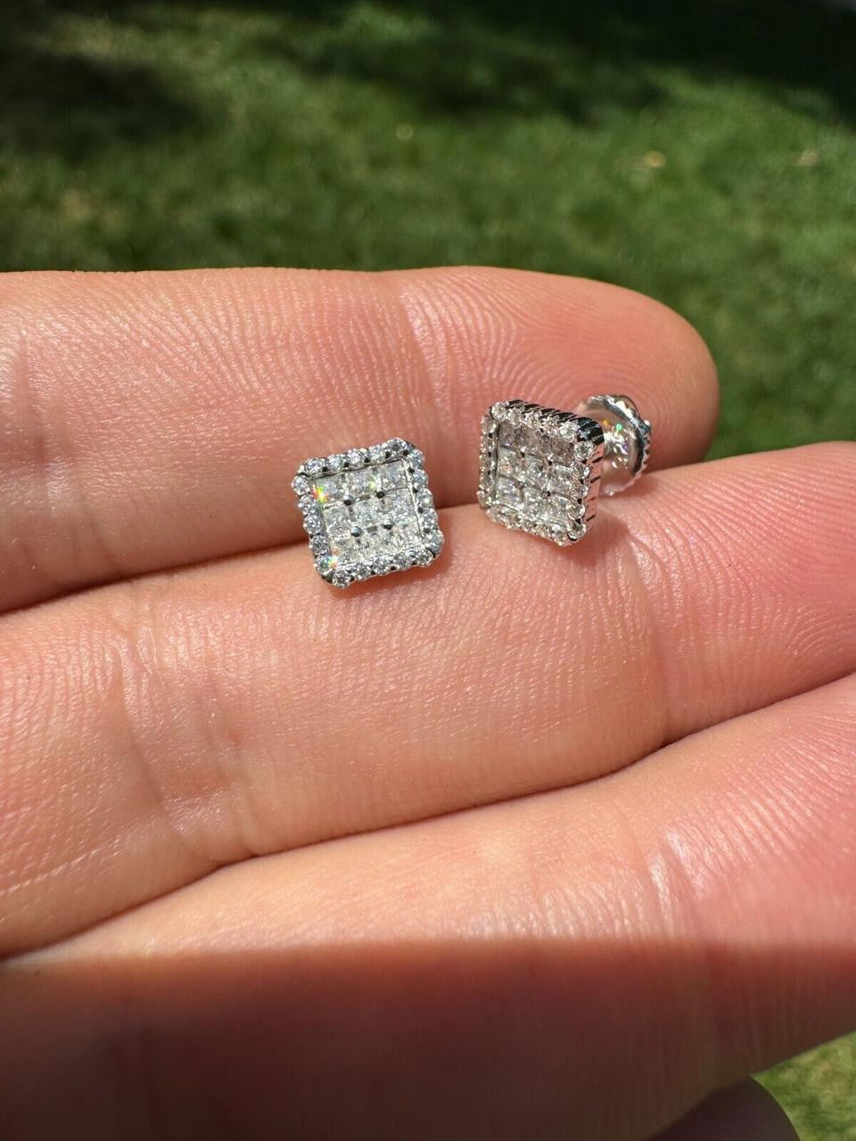MOISSANITE Northern Ice Cartel Iced Out Earrings - 925 Silver - 7mm