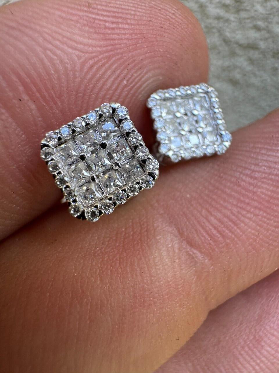 MOISSANITE Northern Ice Cartel Iced Out Earrings - 925 Silver - 7mm