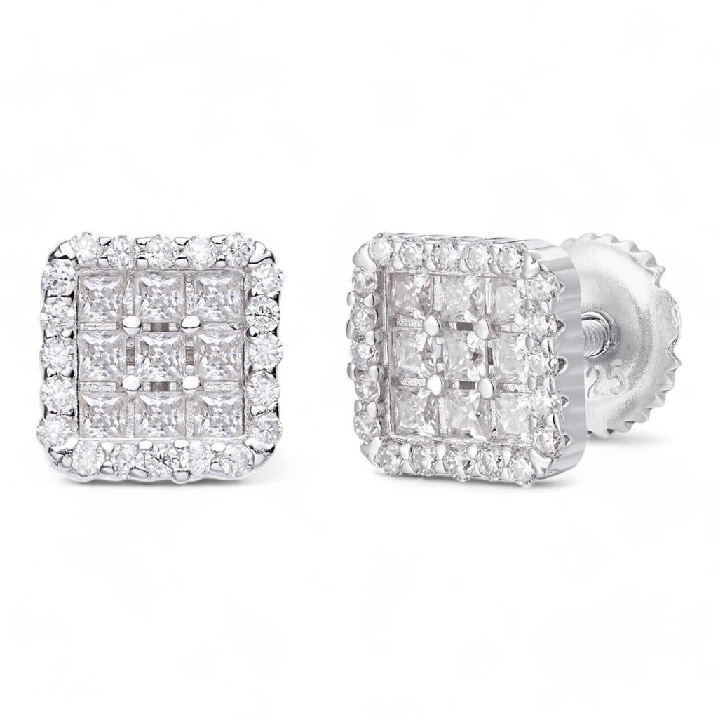 MOISSANITE Northern Ice Cartel Iced Out Earrings - 925 Silver - 7mm