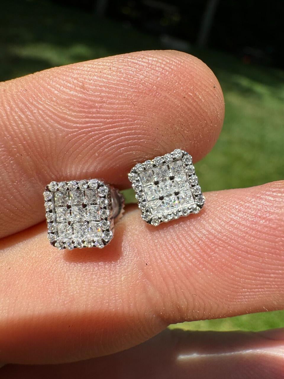MOISSANITE Northern Ice Cartel Iced Out Earrings - 925 Silver - 7mm