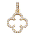 MOISSANITE Open Clover Flower Pendant - 14k Gold Vermeil 925 Silver - 3 Sizes 0.75"-1.5"