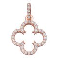 MOISSANITE Open Clover Flower Pendant - 14k Rose Vermeil 925 Silver - 3 Sizes 0.75"-1.5"