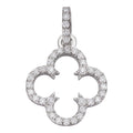 MOISSANITE Open Clover Flower Pendant - 925 Silver - 3 Sizes 0.75"-1.5"