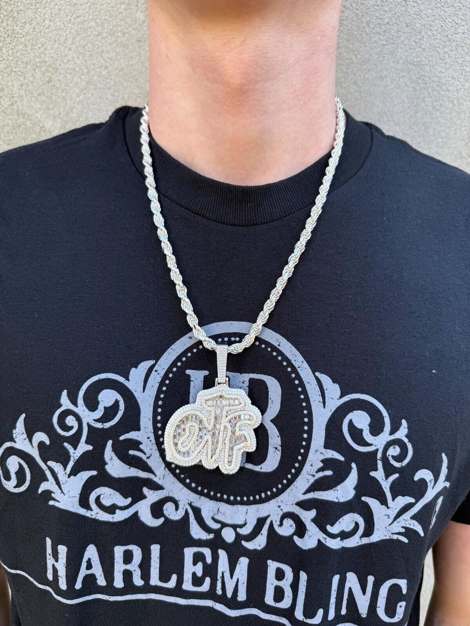 MOISSANITE OTF "Only The Family" Hip Hop Pendant - 14k Gold Vermeil Or 925 Silver - Large 2.75"