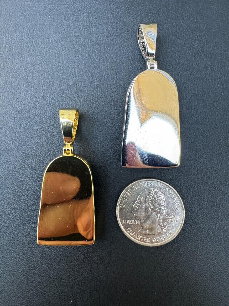 MOISSANITE Our Lady Of Sorrows Virgin Mary Pendant - 14k Yellow Gold Vermeil Or 925 Silver - Medium 1.75"