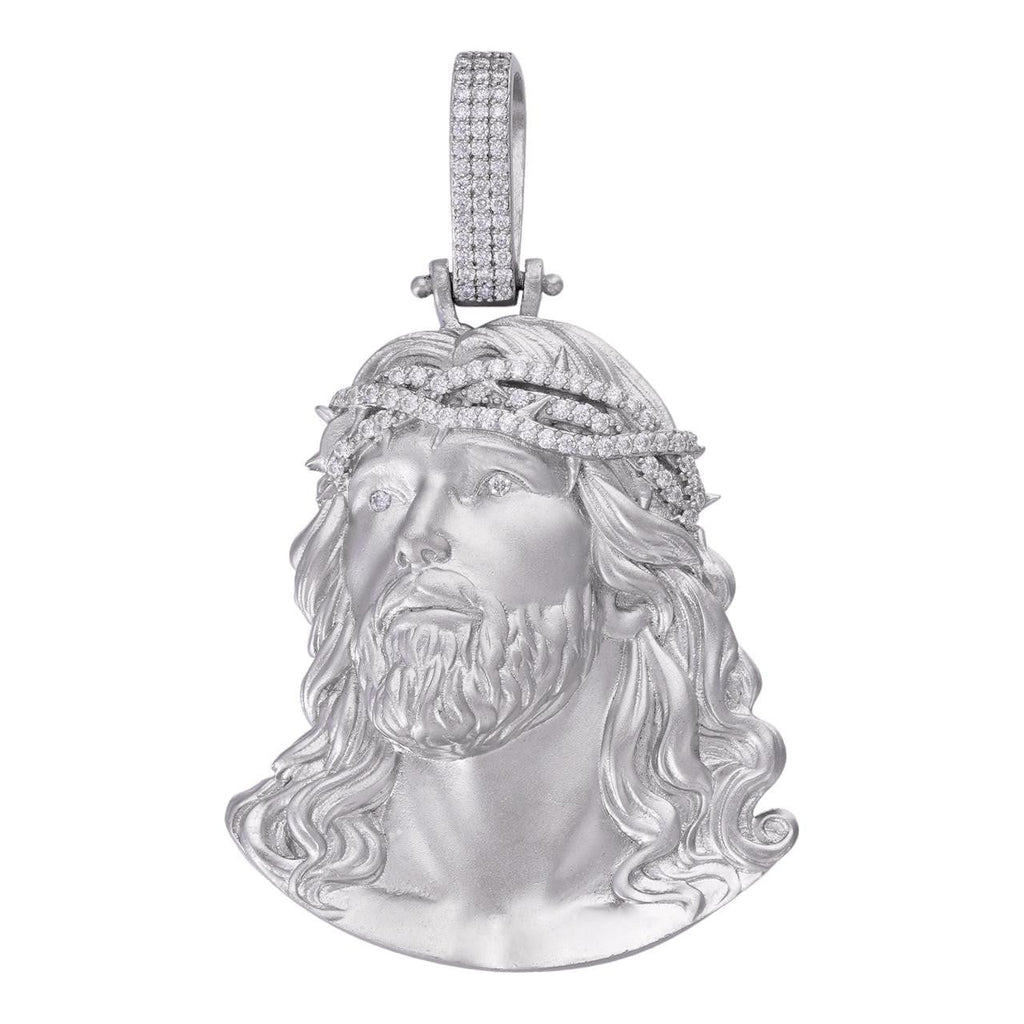MOISSANITE Passion Of The Christ Jesus Pendant - 925 Silver - 3 Sizes 1.5"-3"