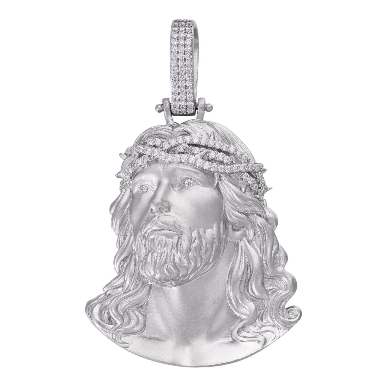 MOISSANITE Passion Of The Christ Jesus Pendant - 925 Silver - 3 Sizes 1.5"-3"