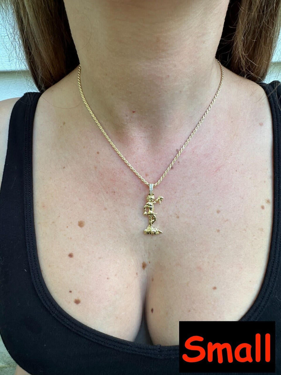 MOISSANITE Perseus W. Medusa Head Pendant - 14k Gold Vermeil 925 Silver - 3 Sizes 1"-3"