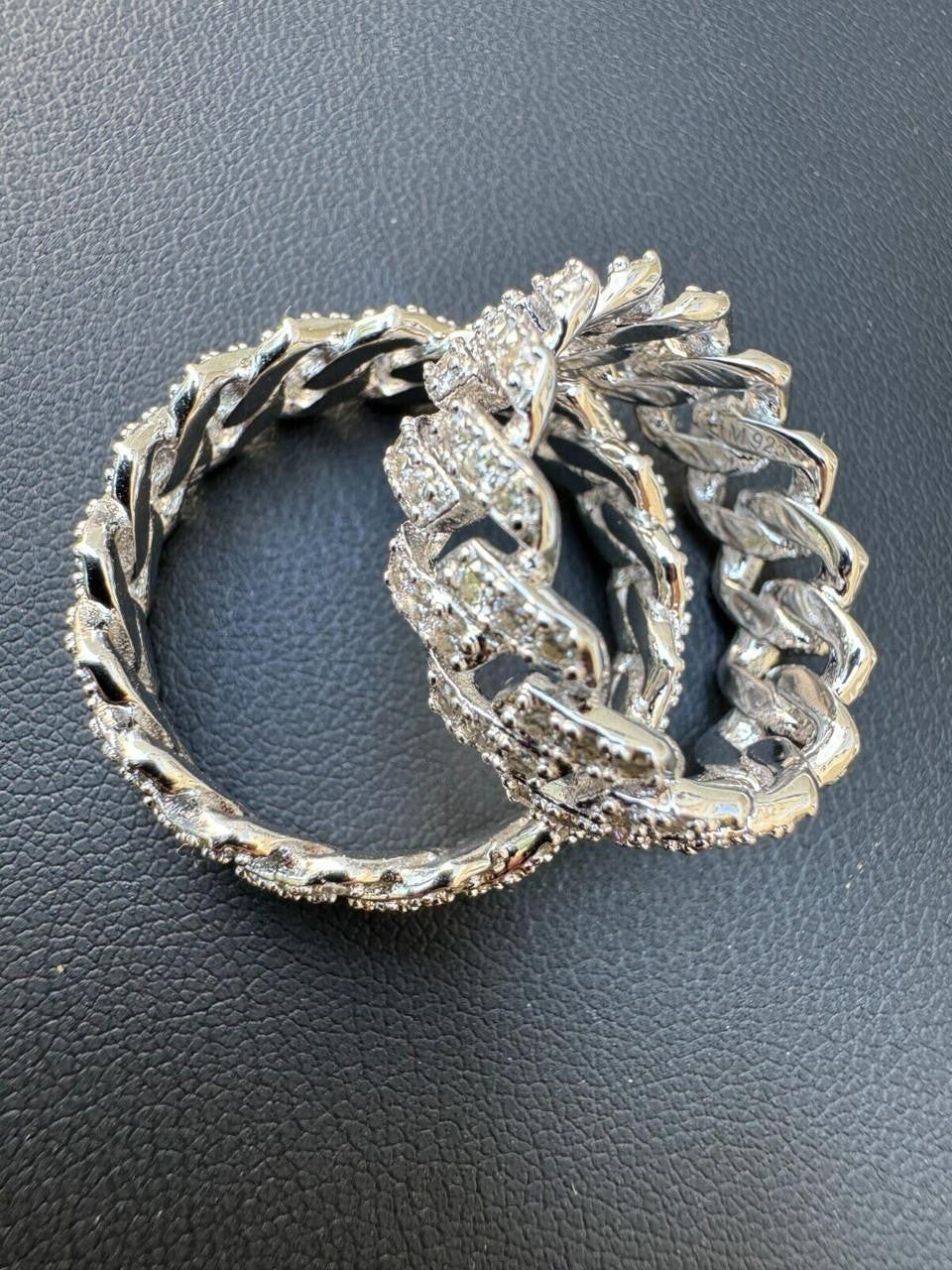 MOISSANITE 8mm Iced Out Prong Cuban Eternity Band Ring - 925 Silver