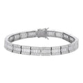 MOISSANITE Rapper Exclusive Baguette Tennis Link Bracelet Iced Out - 925 Silver - 8mm - 7.5"-8.5"