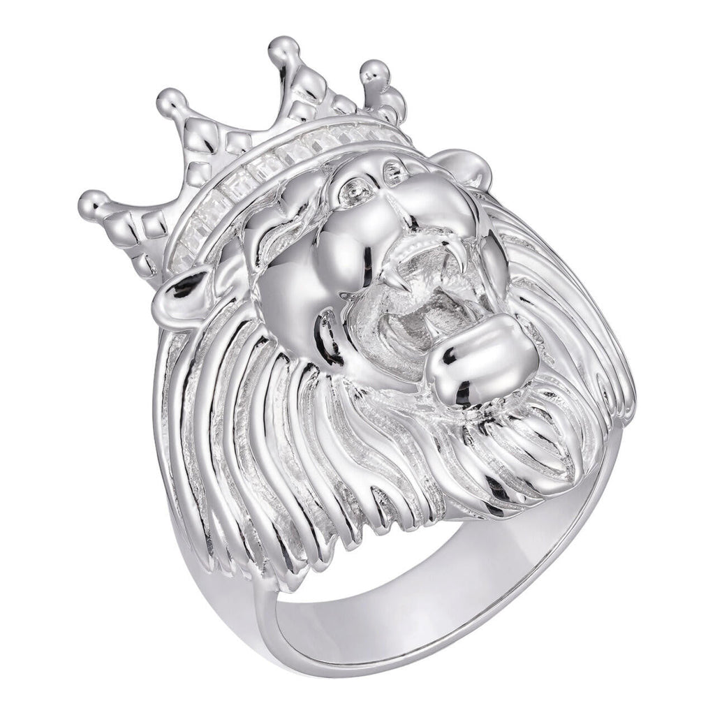 MOISSANITE Rasta King Lion Head Ring - 925 Silver