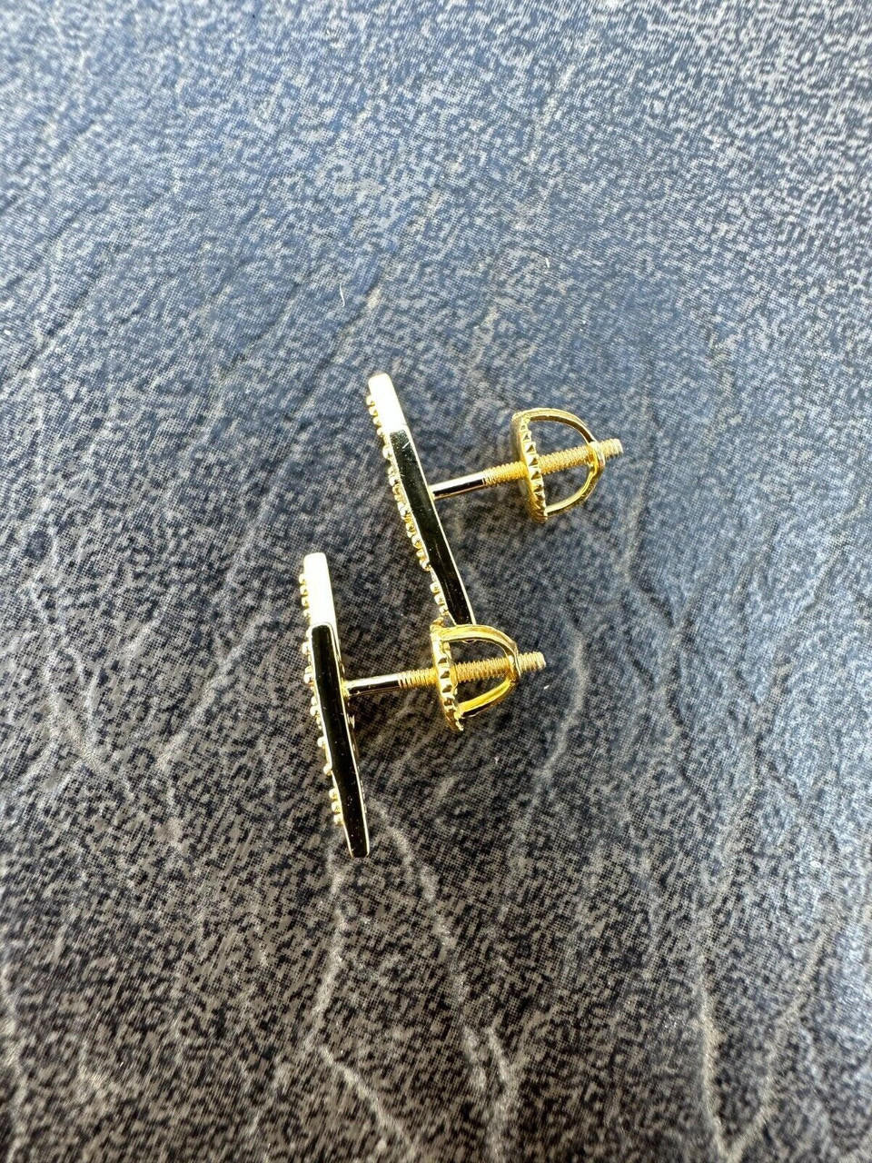 MOISSANITE Lightning Bolt Iced Out Earrings - 14k Gold Vermeil 925 Silver - 6x16mm