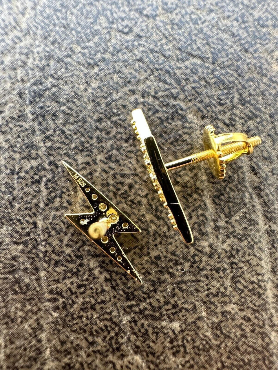 MOISSANITE Lightning Bolt Iced Out Earrings - 14k Gold Vermeil 925 Silver - 6x16mm