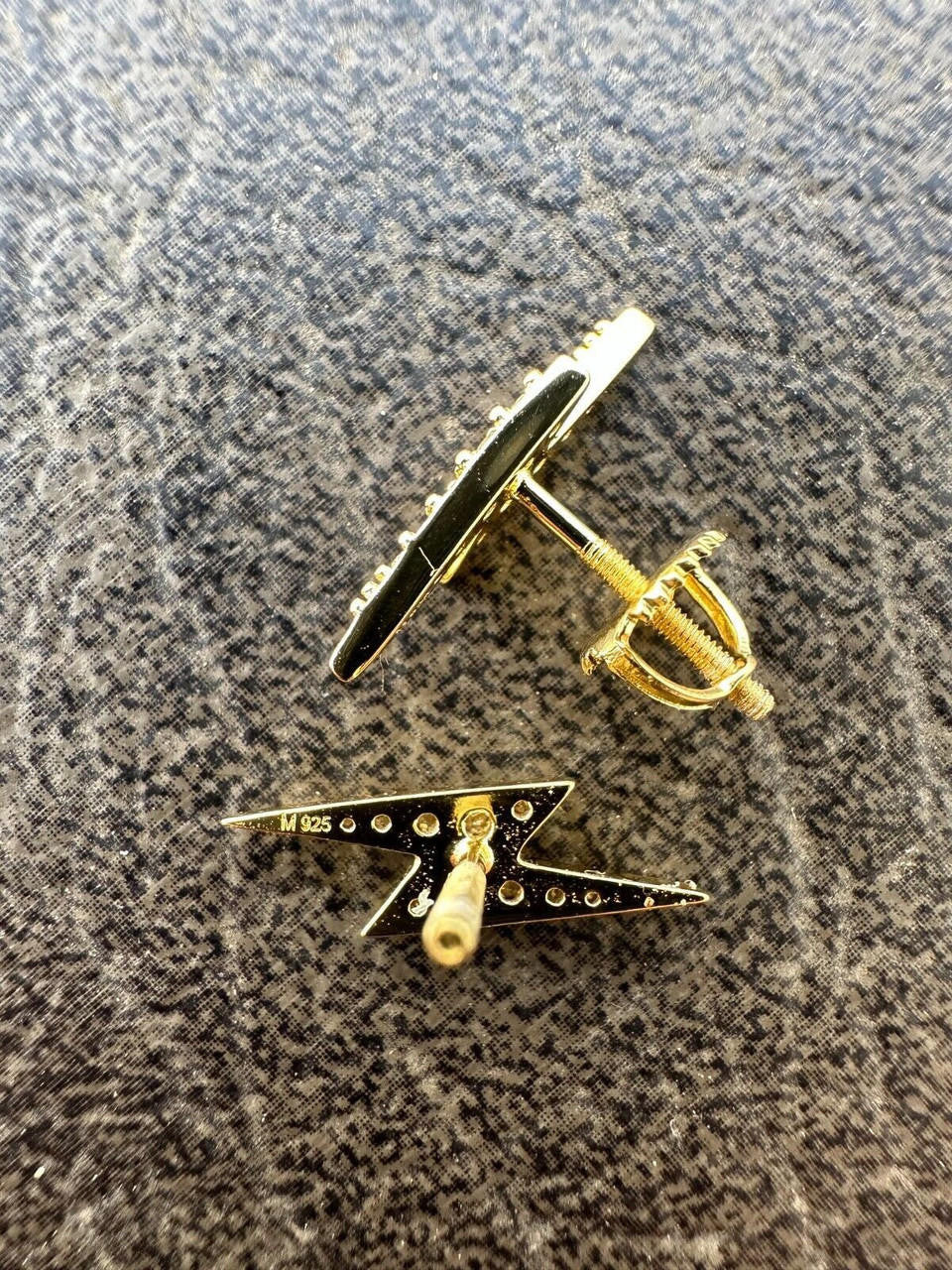 MOISSANITE Lightning Bolt Iced Out Earrings - 14k Gold Vermeil 925 Silver - 6x16mm