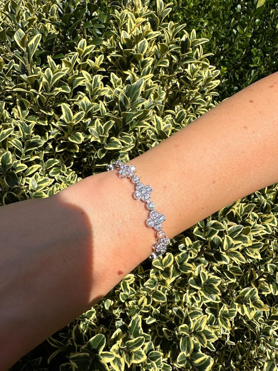 MOISSANITE Clover Tennis Bracelet Iced Out - 925 Silver - 10mm - 6"-8.5"