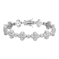 MOISSANITE Clover Tennis Bracelet Iced Out - 925 Silver - 10mm - 6"-8.5"
