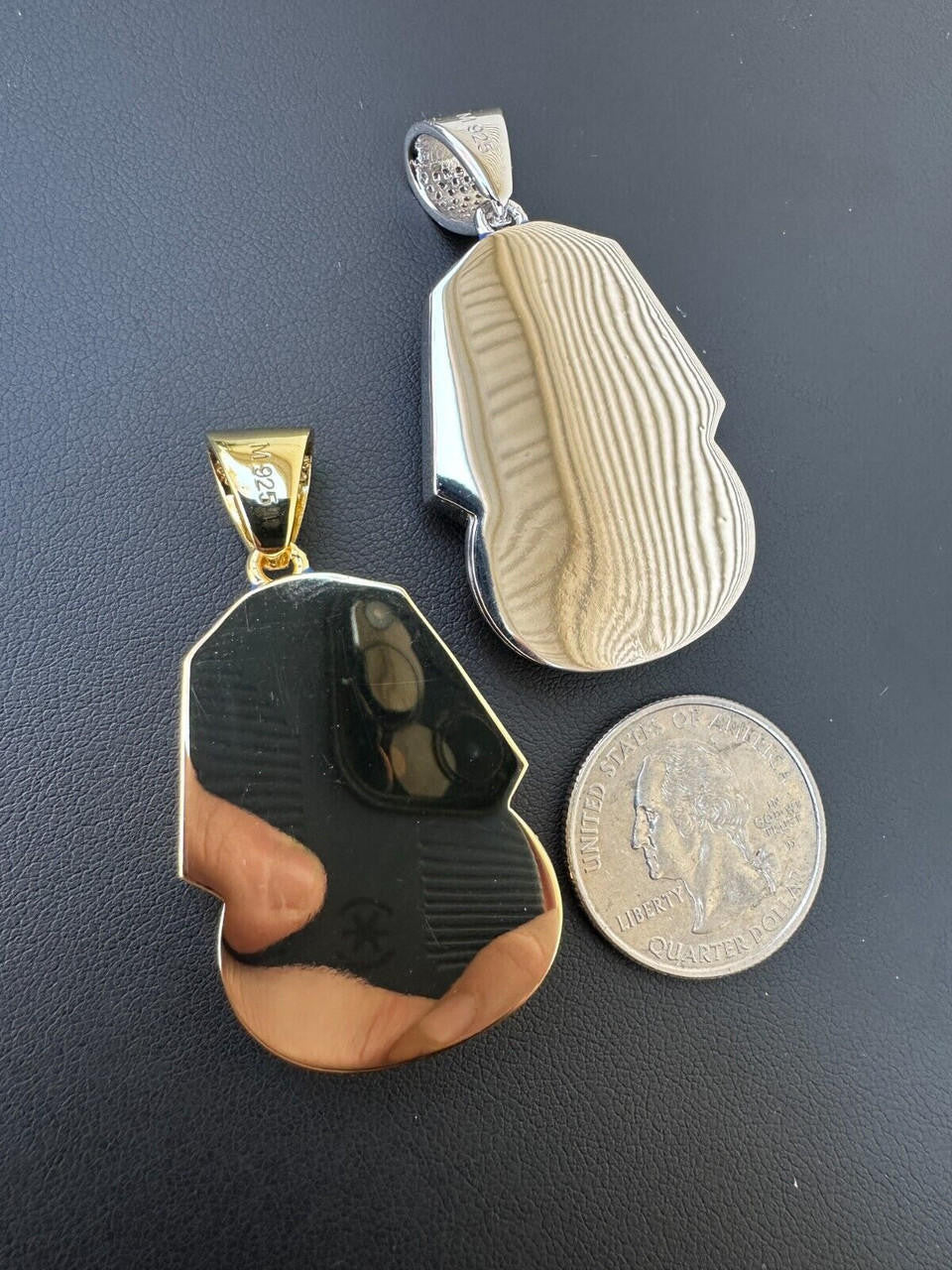 MOISSANITE Kig Tut Egyptian Pharoah W. Enamel Pendant - 14k Gold Vermeil Or 925 Silver - Medium 2"