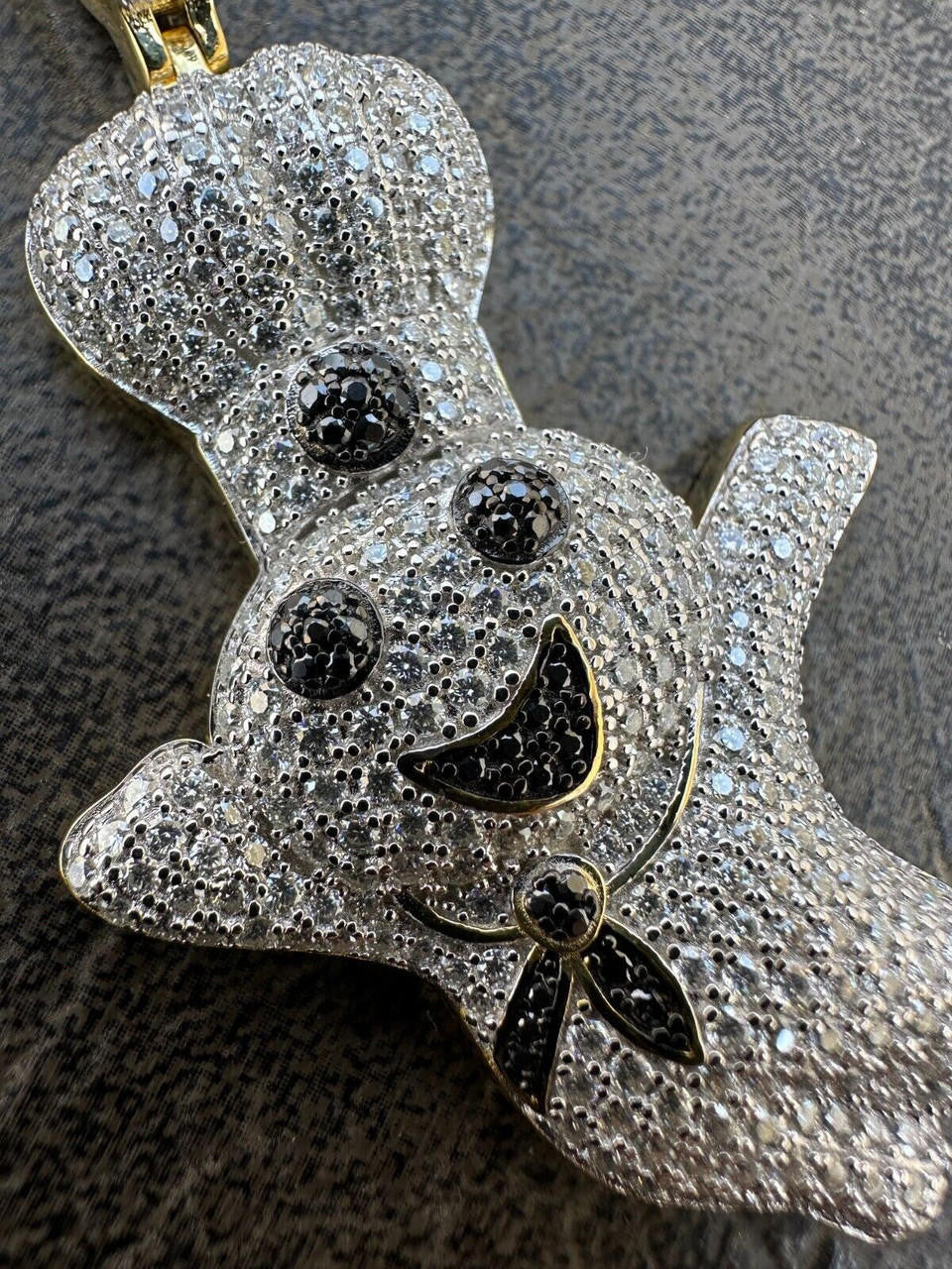 MOISSANITE Pillsbury Doughboy Money Iced Out Pendant - 14k Gold Vermeil Or 925 Silver - Large 2.75"