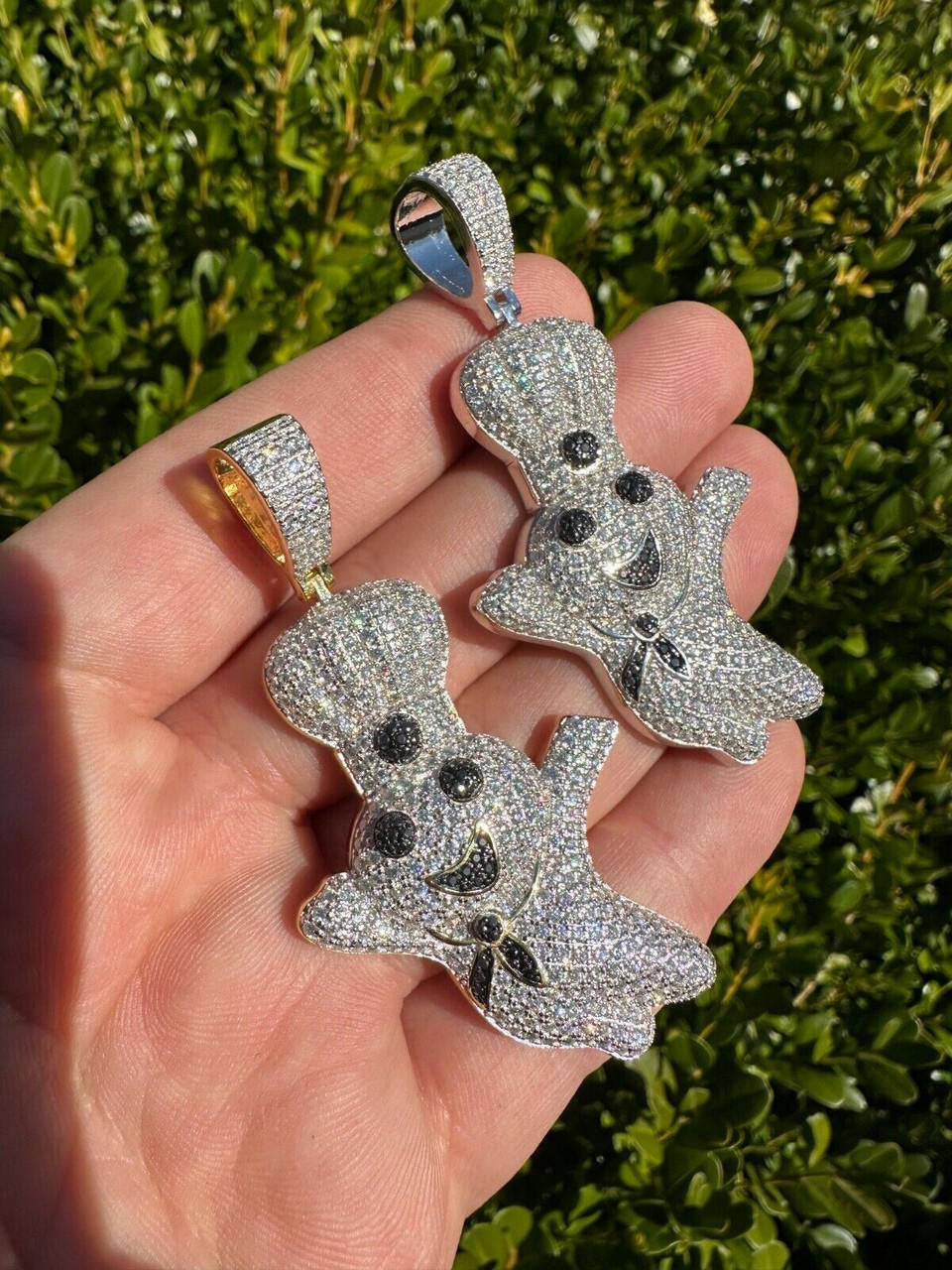 MOISSANITE Pillsbury Doughboy Money Iced Out Pendant - 14k Gold Vermeil Or 925 Silver - Large 2.75"