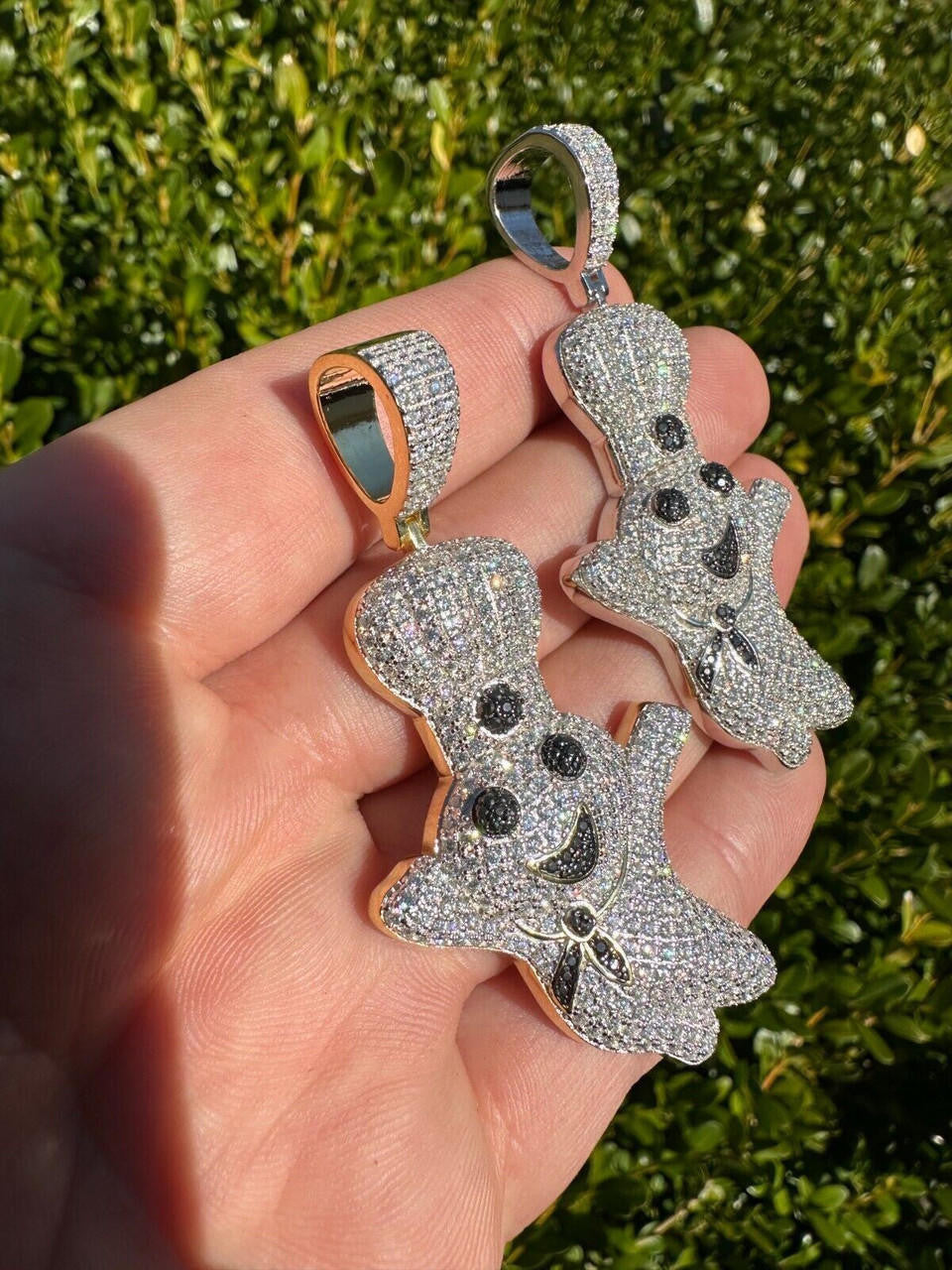 MOISSANITE Pillsbury Doughboy Money Iced Out Pendant - 14k Gold Vermeil Or 925 Silver - Large 2.75"