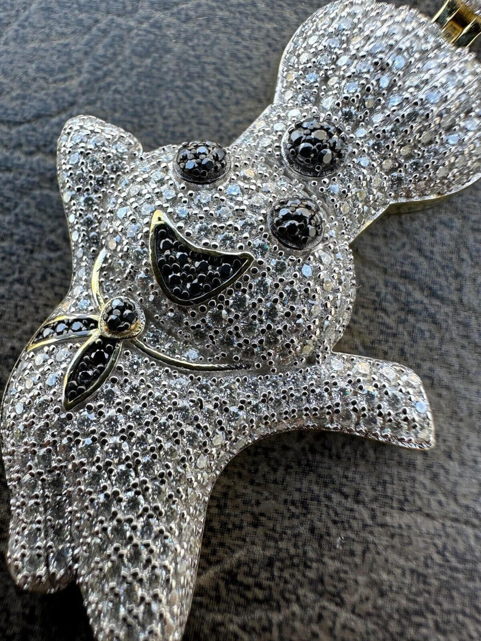 MOISSANITE Pillsbury Doughboy Money Iced Out Pendant - 14k Gold Vermeil Or 925 Silver - Large 2.75"