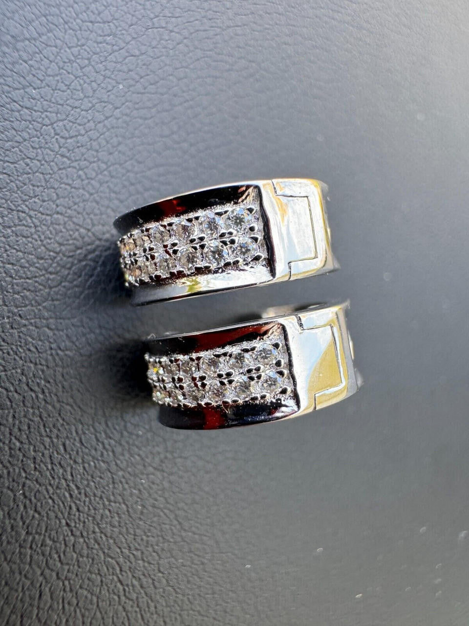 MOISSANITE Classic Small Huggie Iced Out Hoops - 925 Silver - 12mm