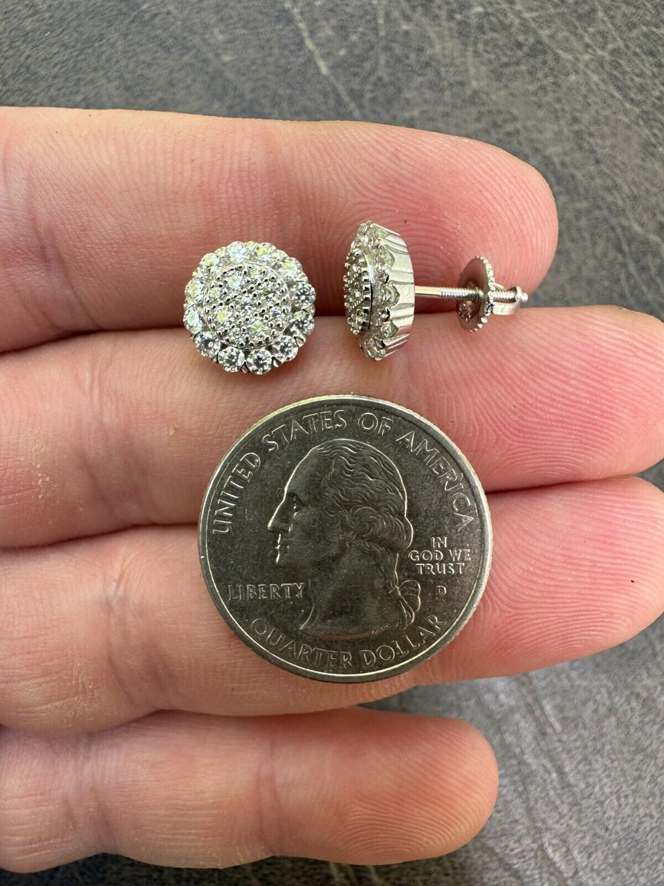 MOISSANITE Fully Iced Out Round Hip Hop Earrings - 925 Silver - 10.5mm