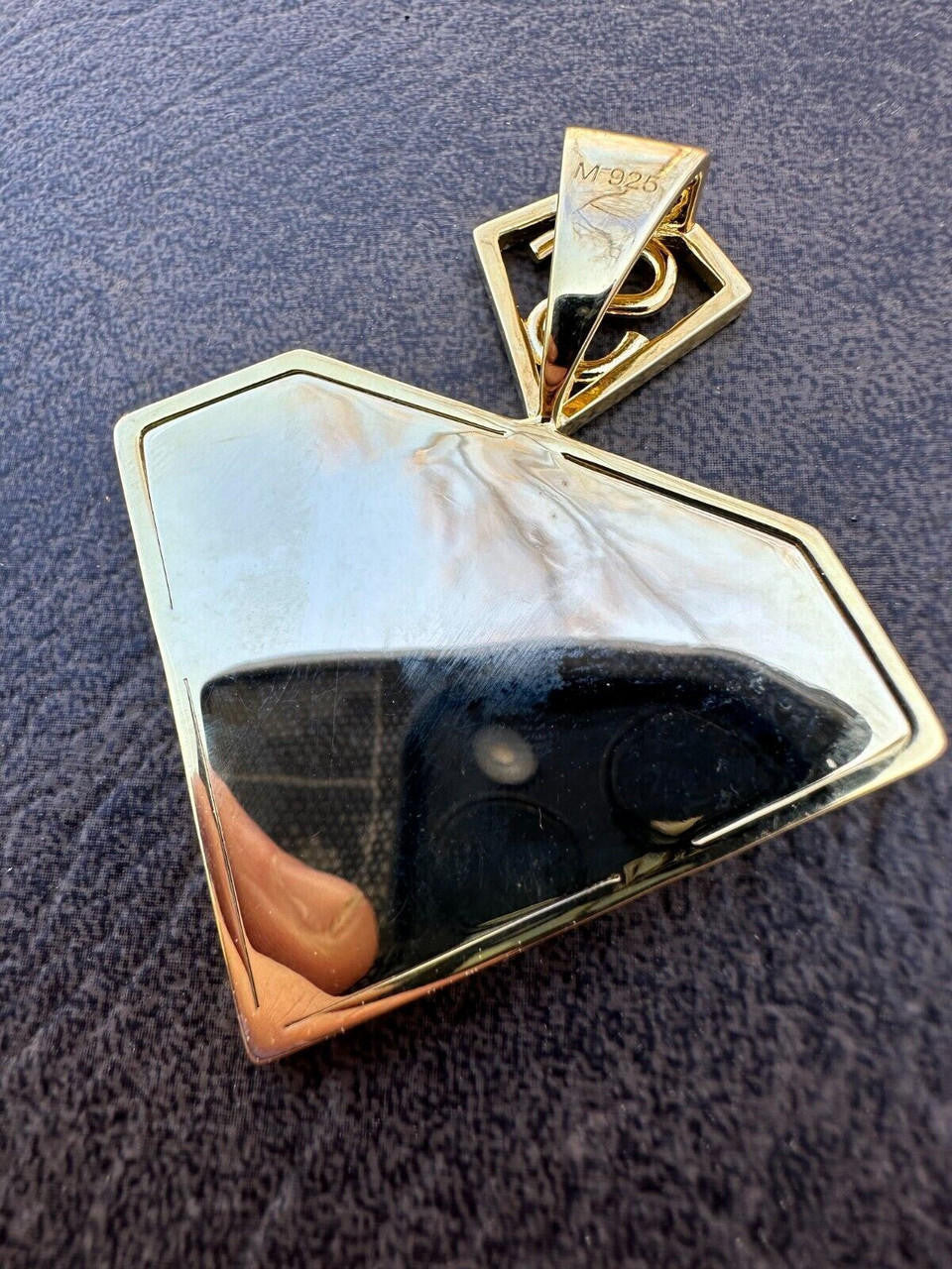 MOISSANITE SUPERMAN Superhero Pendant - 14k Gold Vermeil Or 925 Silver - Medium 2"
