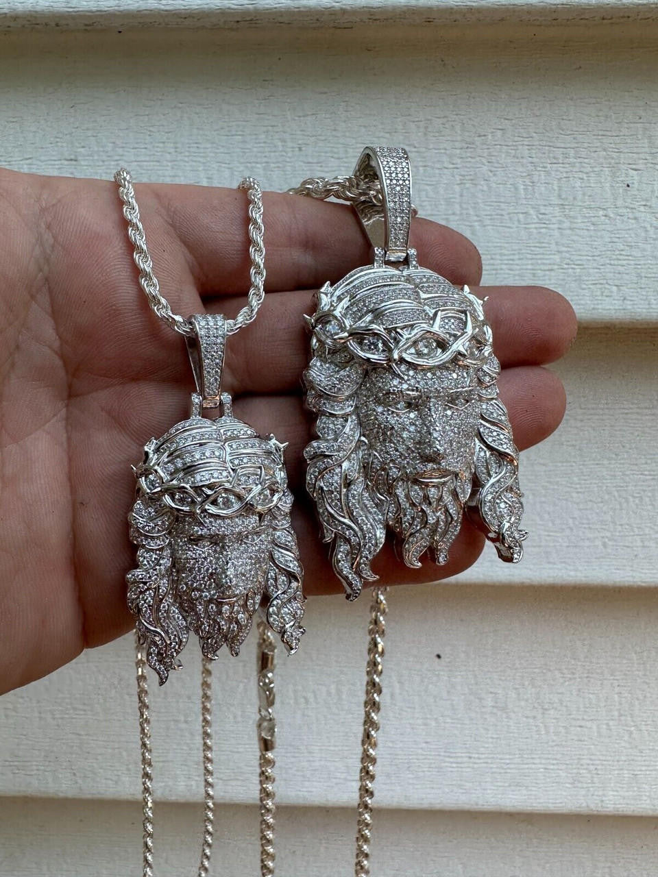 MOISSANITE  Iced Out Hip Hop Jesus Pendant - 925 Silver - 2 Sizes 2.25"-3"