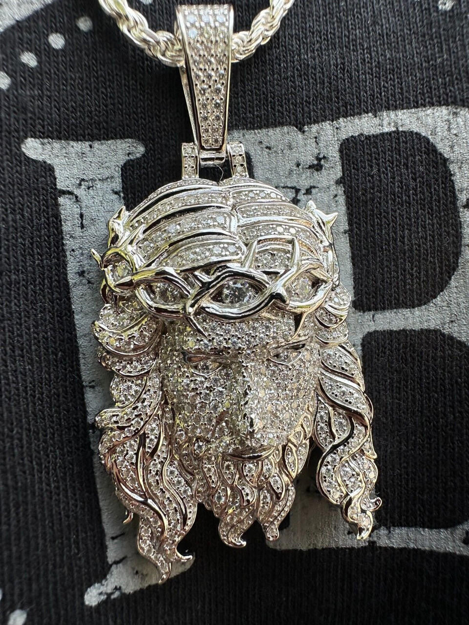MOISSANITE  Iced Out Hip Hop Jesus Pendant - 925 Silver - 2 Sizes 2.25"-3"