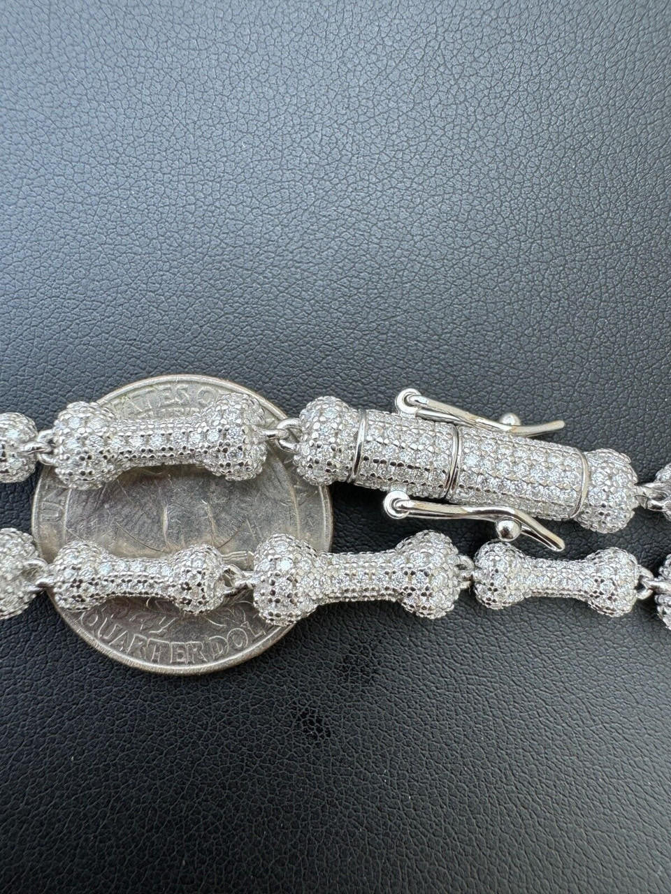MOISSANITE Custom Bone Link Bracelet Iced Out - 925 Silver - 6.5mm - 7.5-8.5"