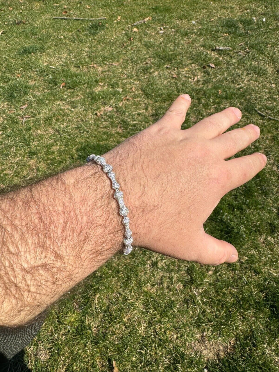 MOISSANITE Custom Bone Link Bracelet Iced Out - 925 Silver - 6.5mm - 7.5-8.5"