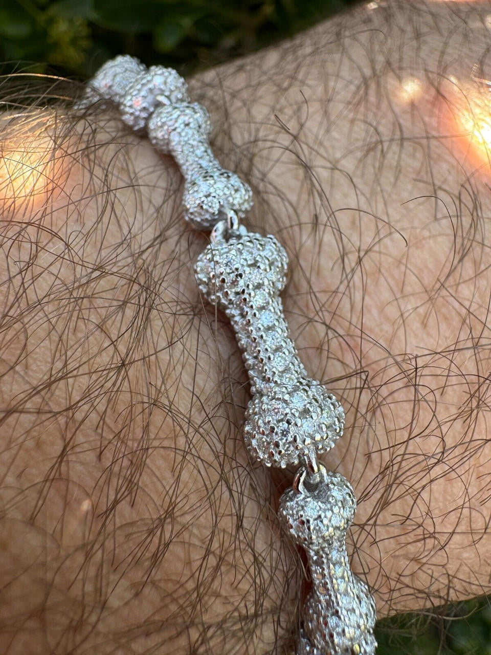 MOISSANITE Custom Bone Link Bracelet Iced Out - 925 Silver - 6.5mm - 7.5-8.5"