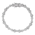 MOISSANITE Custom Bone Link Bracelet Iced Out - 925 Silver - 6.5mm - 7.5-8.5"
