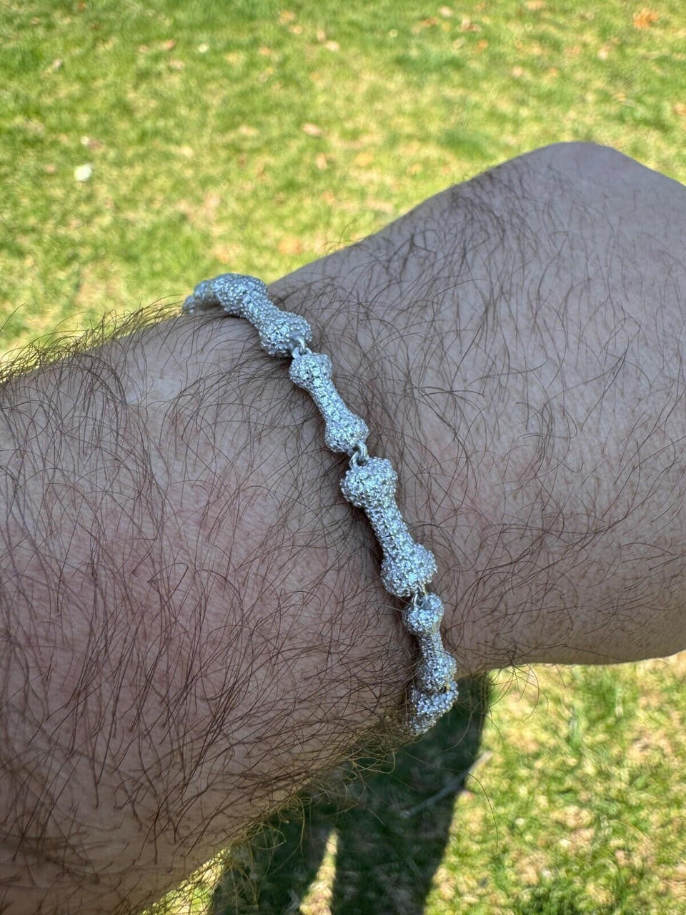 MOISSANITE Custom Bone Link Bracelet Iced Out - 925 Silver - 6.5mm - 7.5-8.5"