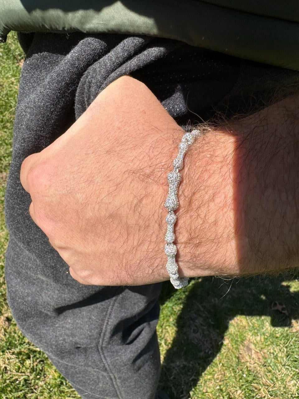 MOISSANITE Custom Bone Link Bracelet Iced Out - 925 Silver - 6.5mm - 7.5-8.5"