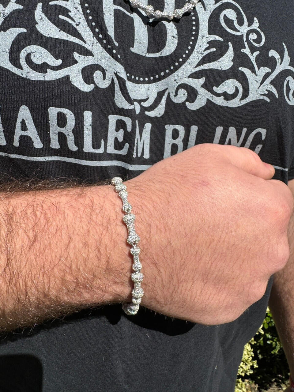MOISSANITE Custom Bone Link Bracelet Iced Out - 925 Silver - 6.5mm - 7.5-8.5"