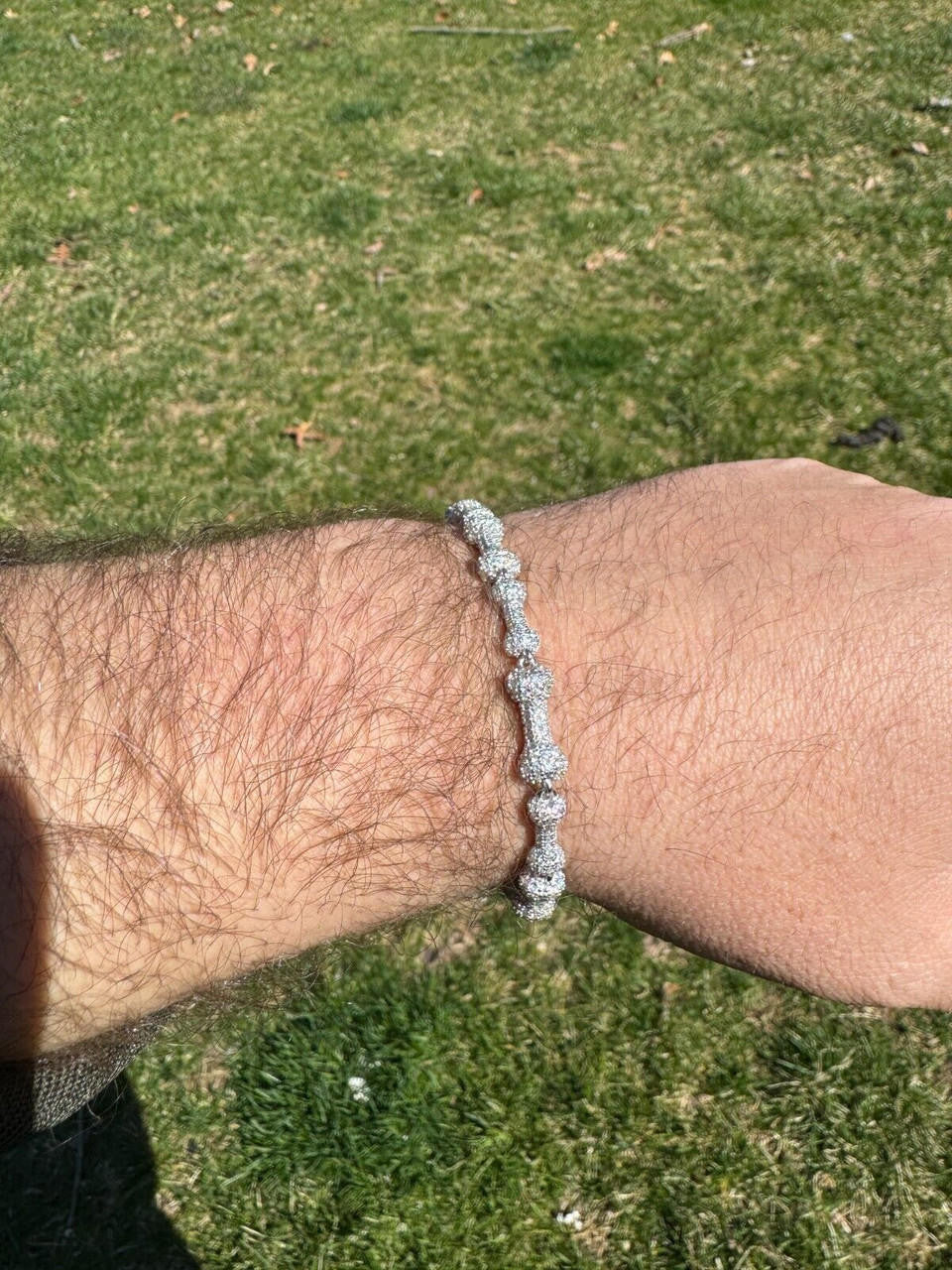 MOISSANITE Custom Bone Link Bracelet Iced Out - 925 Silver - 6.5mm - 7.5-8.5"