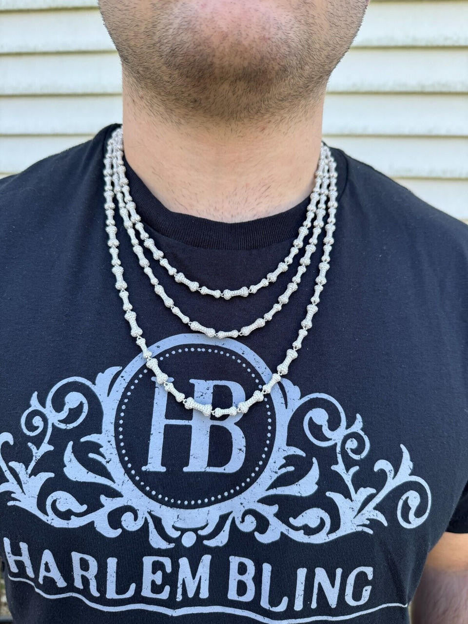 MOISSANITE Custom Bone Link Chain Necklace Iced Out - 925 Silver - 6.5mm - 16-30"