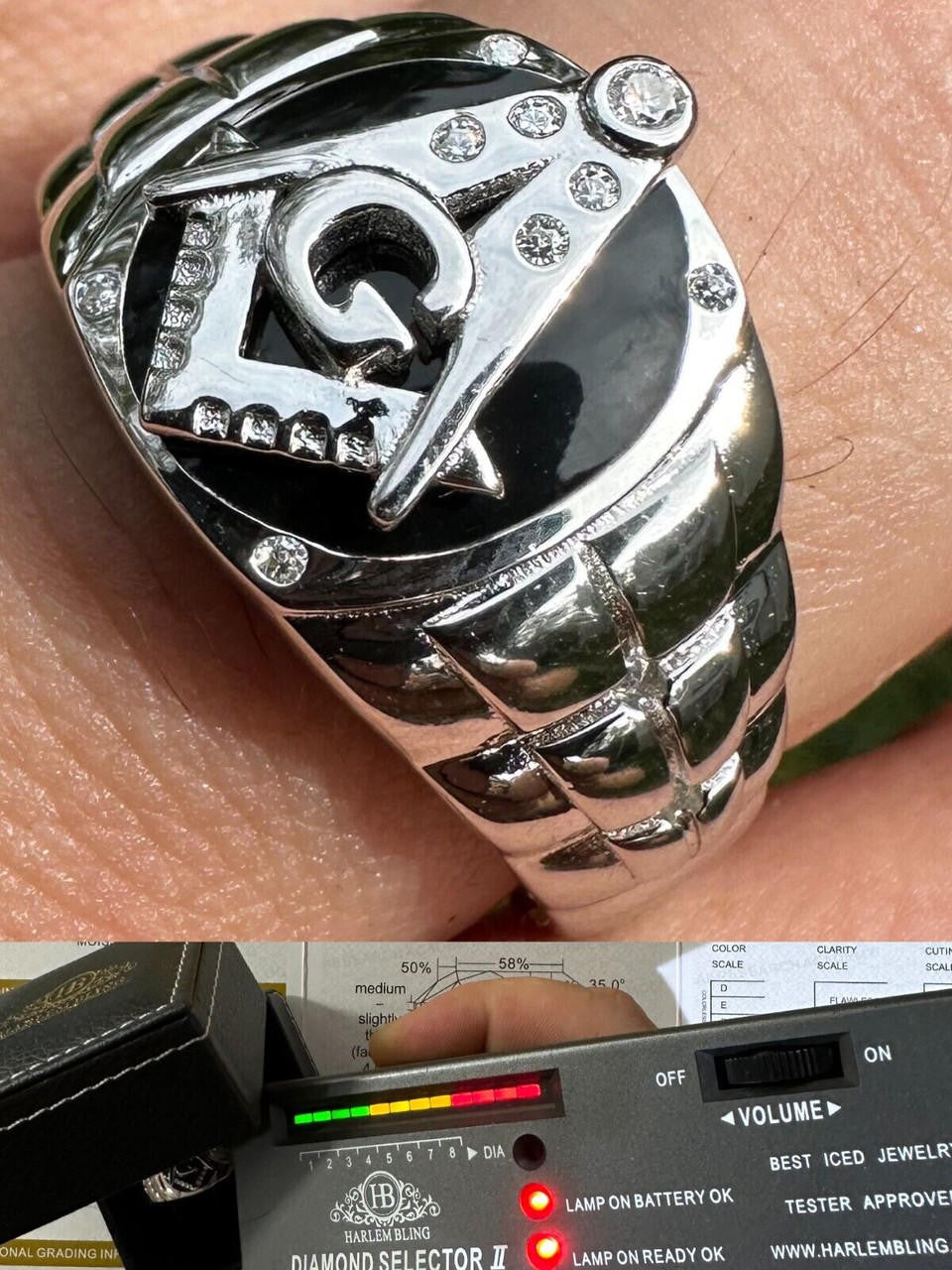 MOISSANITE Masonic Truth Ring - 925 Silver