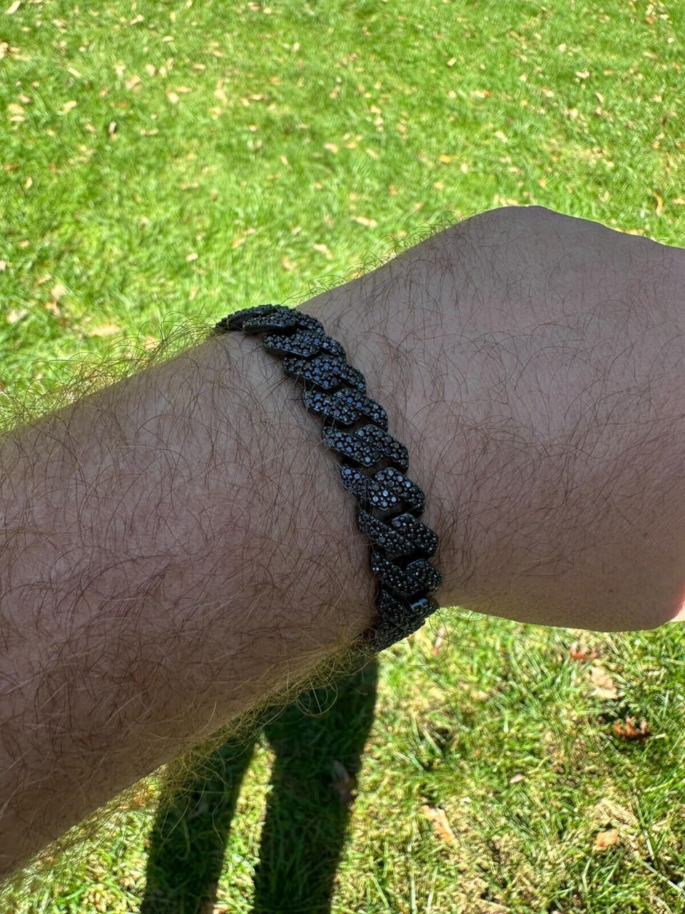 Black MOISSANITE #1 Bestseller Miami Cuban Link Prong Bracelet Iced Out - Black Rhodium Over 925 Silver - 8mm-16mm - 6" - 9"