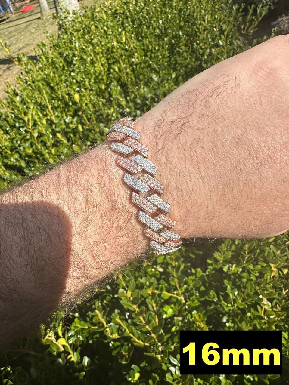 MOISSANITE #1 Bestseller Miami Cuban Link Prong Bracelet Iced Out - 14k Rose Gold Vermeil & 925 Silver - 8mm-20mm - 6" - 9"