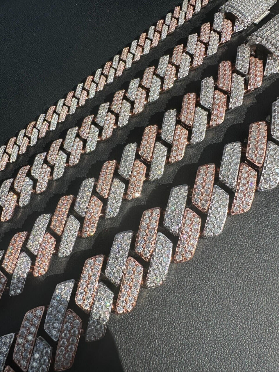 MOISSANITE #1 Bestseller Miami Cuban Link Prong Bracelet Iced Out - 14k Rose Gold Vermeil & 925 Silver - 8mm-20mm - 6" - 9"