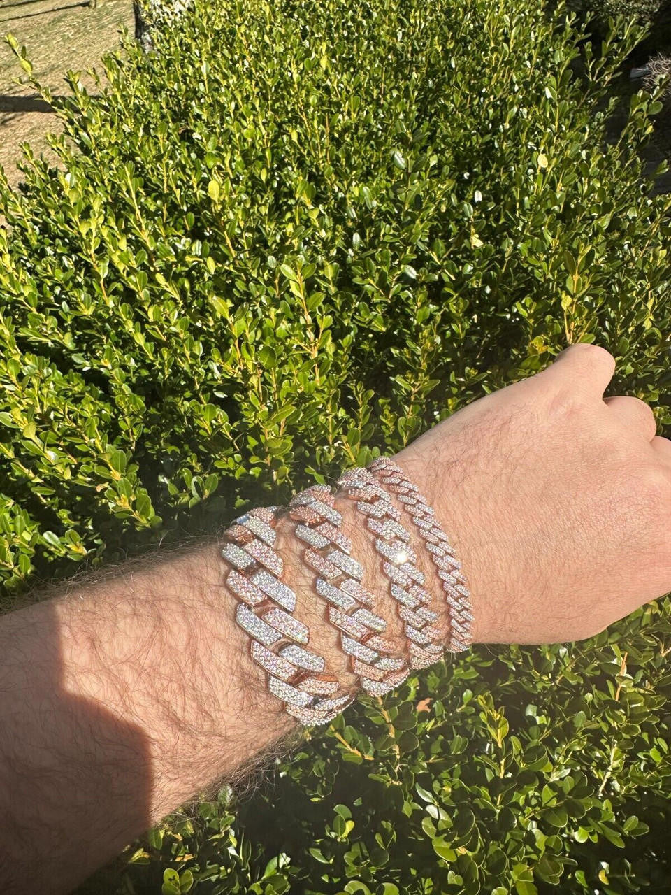 MOISSANITE #1 Bestseller Miami Cuban Link Prong Bracelet Iced Out - 14k Rose Gold Vermeil & 925 Silver - 8mm-20mm - 6" - 9"