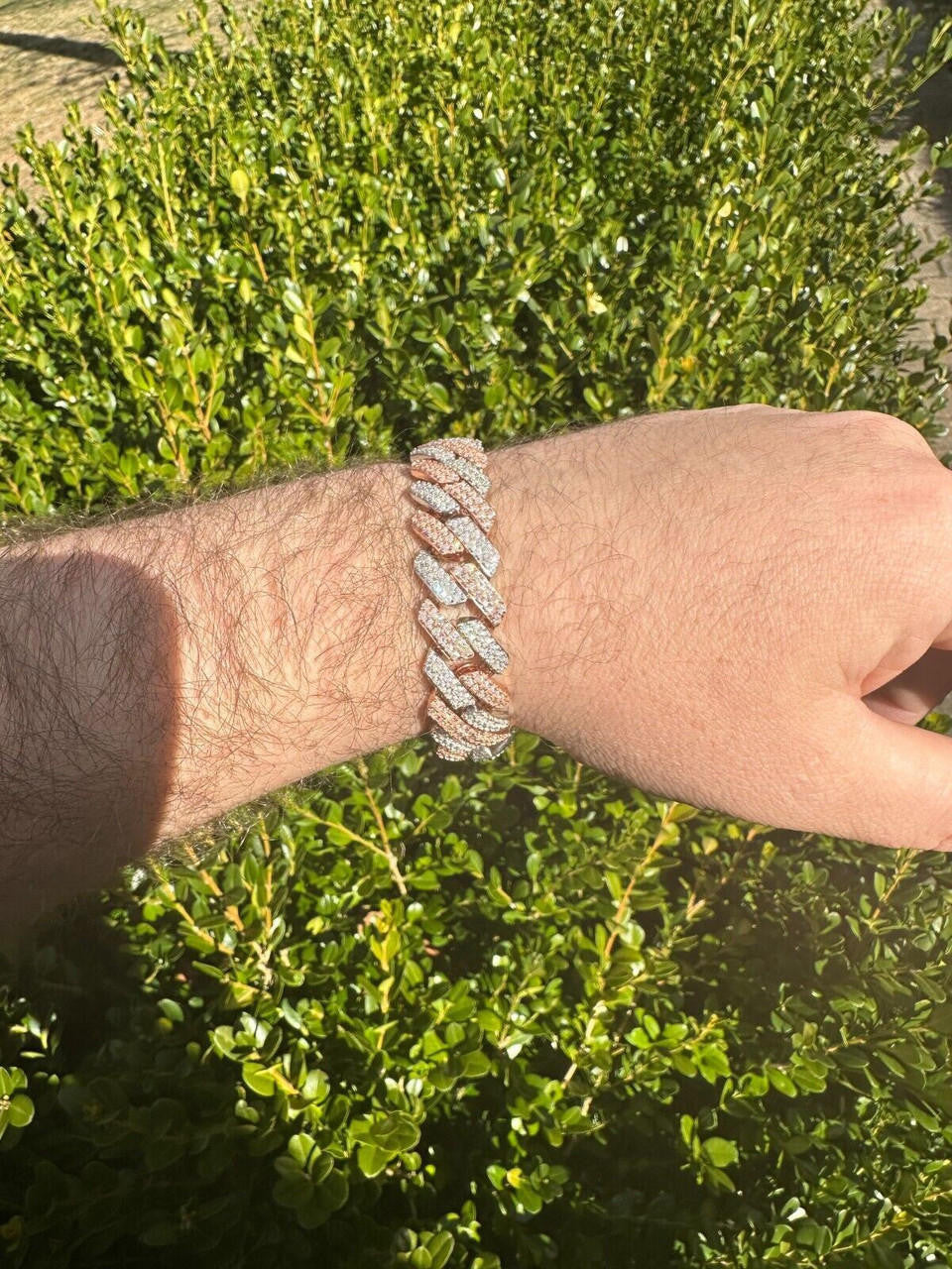 MOISSANITE #1 Bestseller Miami Cuban Link Prong Bracelet Iced Out - 14k Rose Gold Vermeil & 925 Silver - 8mm-20mm - 6" - 9"