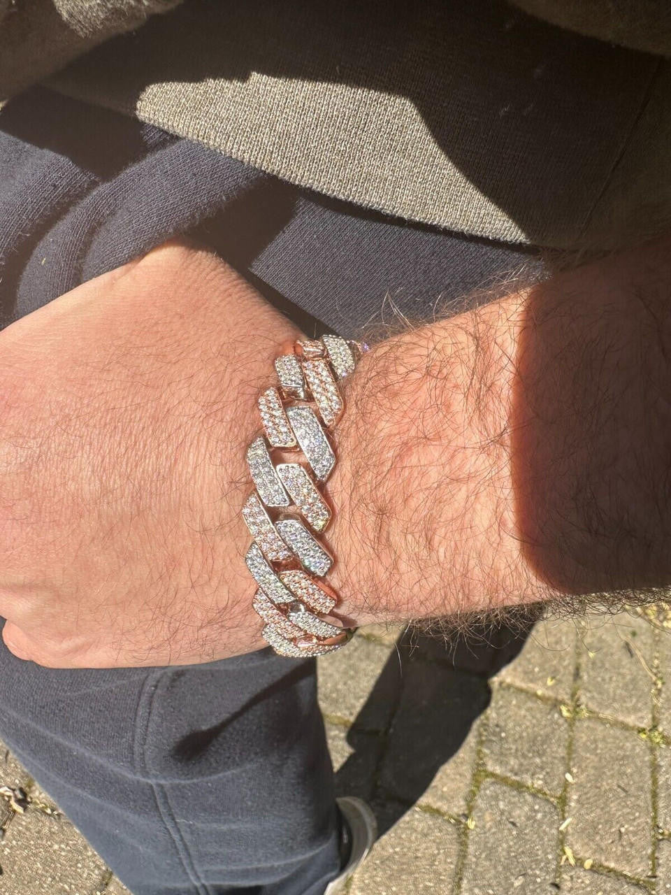 MOISSANITE #1 Bestseller Miami Cuban Link Prong Bracelet Iced Out - 14k Rose Gold Vermeil & 925 Silver - 8mm-20mm - 6" - 9"