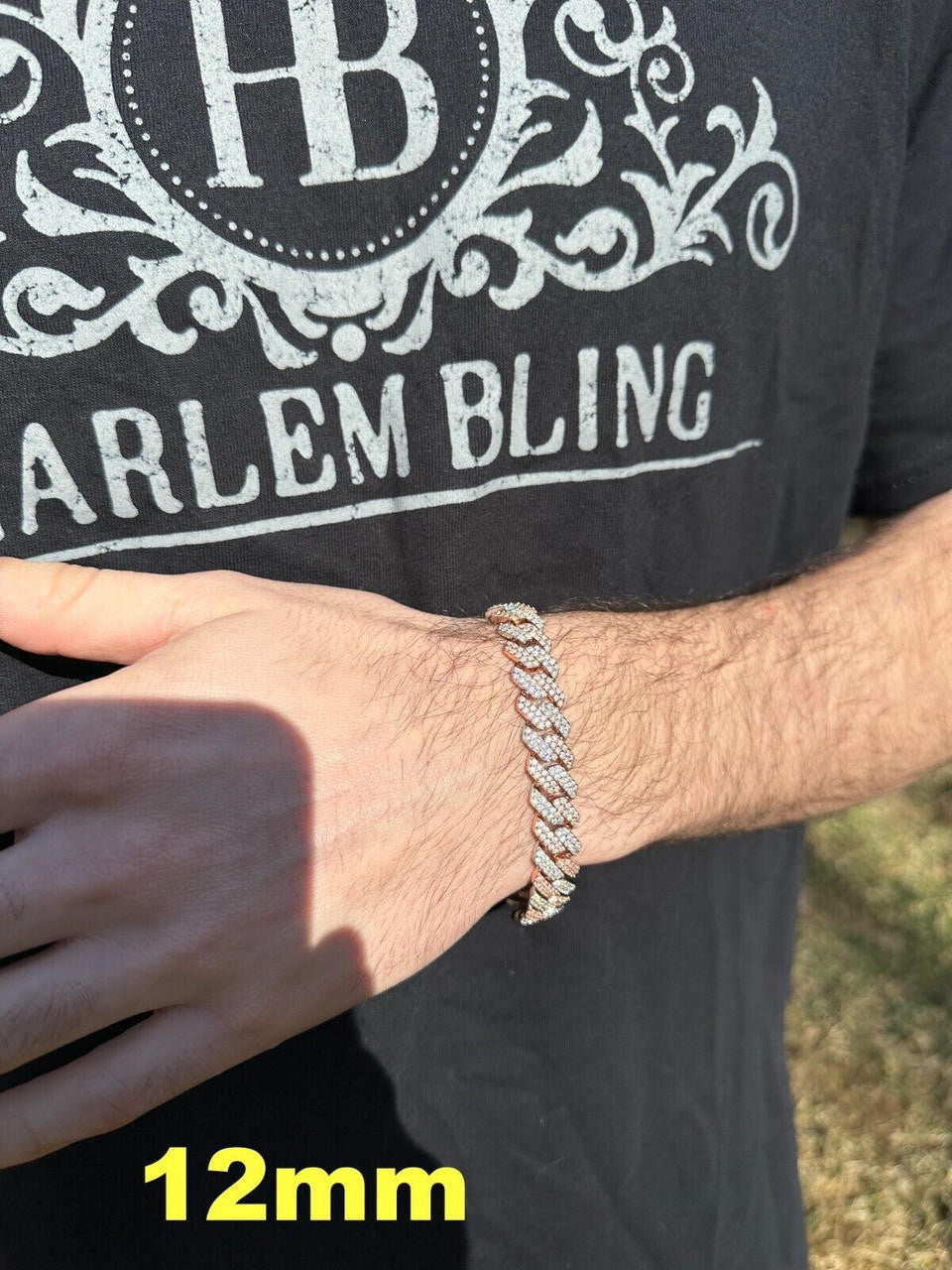 MOISSANITE #1 Bestseller Miami Cuban Link Prong Bracelet Iced Out - 14k Rose Gold Vermeil & 925 Silver - 8mm-20mm - 6" - 9"