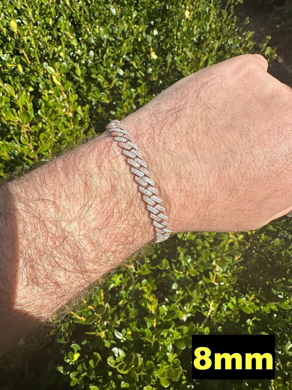 MOISSANITE #1 Bestseller Miami Cuban Link Prong Bracelet Iced Out - 14k Rose Gold Vermeil & 925 Silver - 8mm-20mm - 6" - 9"