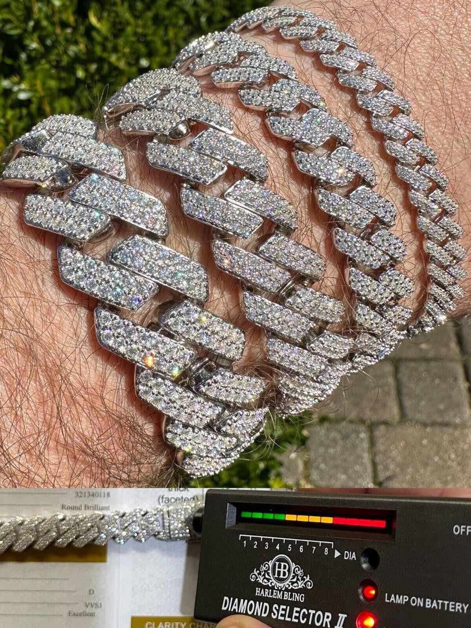 MOISSANITE #1 Bestseller Miami Cuban Link Prong Bracelet Iced Out - 925 Silver - 8mm-20mm - 6" - 9"