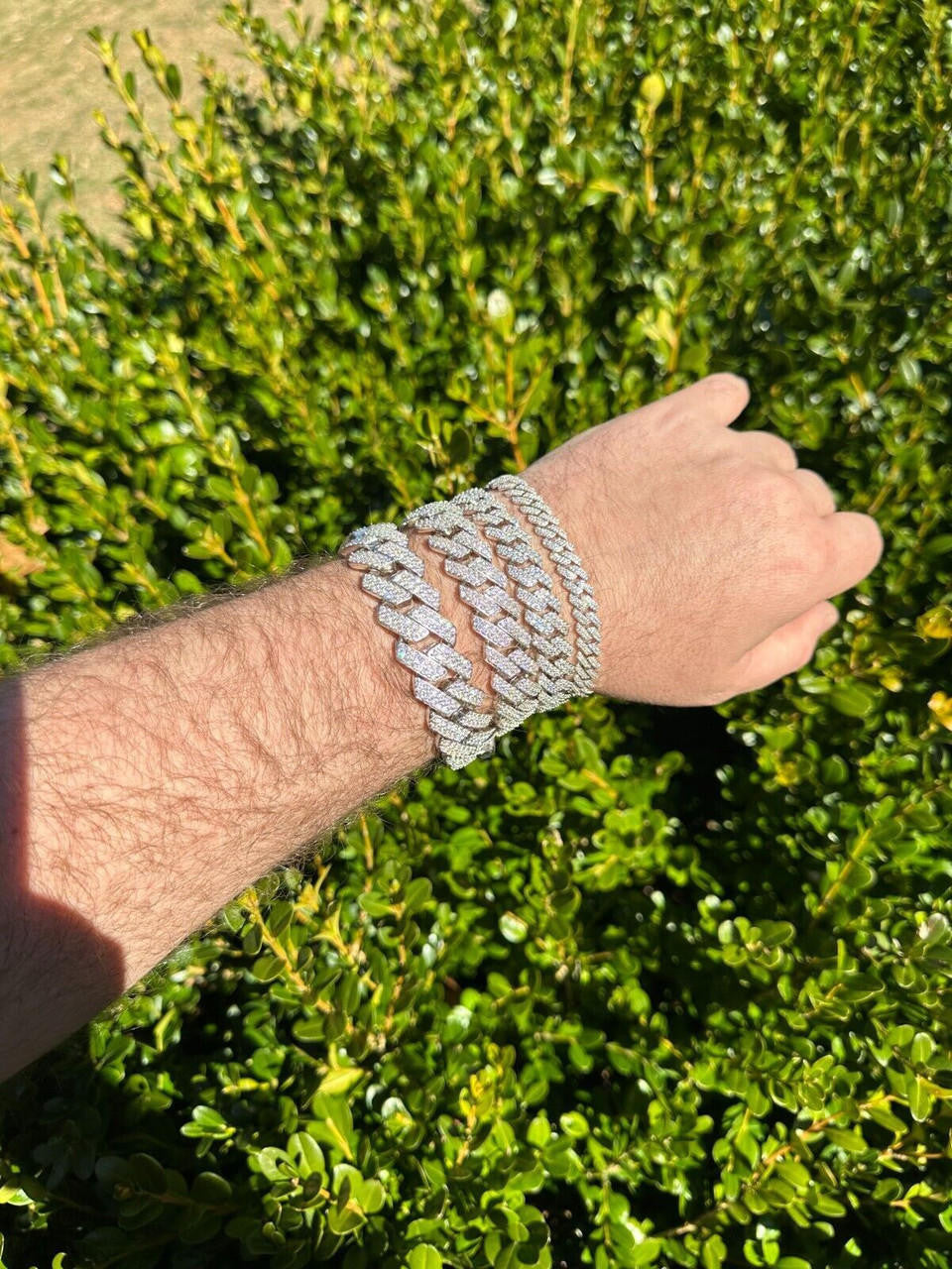 MOISSANITE #1 Bestseller Miami Cuban Link Prong Bracelet Iced Out - 925 Silver - 8mm-20mm - 6" - 9"